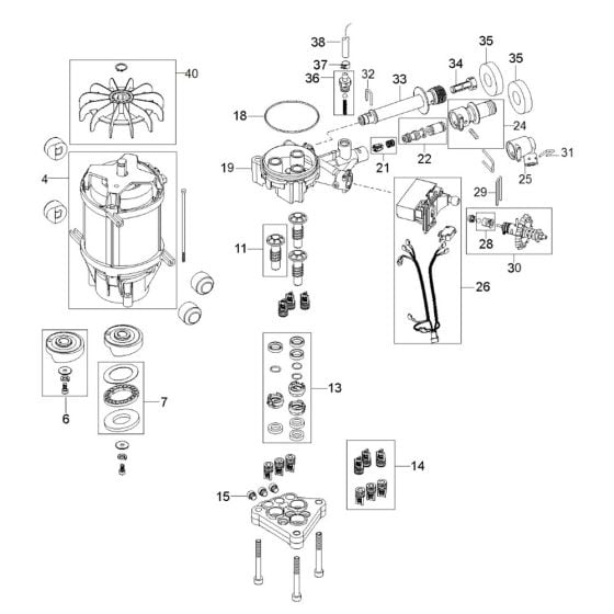 Pump Assembly for Husqvarna PW 450 Pressure Washer