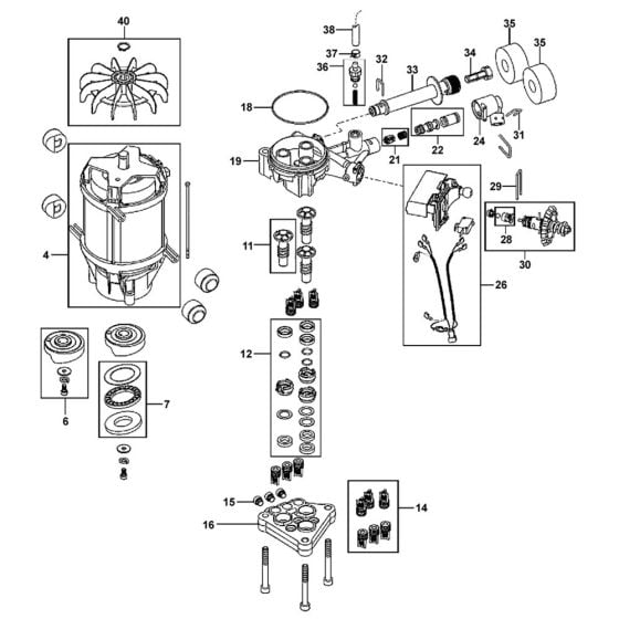 Pump Assembly for Husqvarna PW 490 Pressure Washer