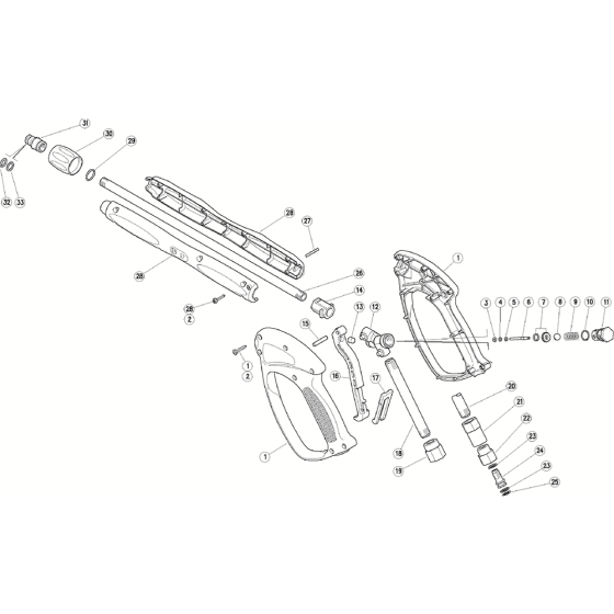 Lance Assembly - Handle End for Belle PWX Range Pressure Washers