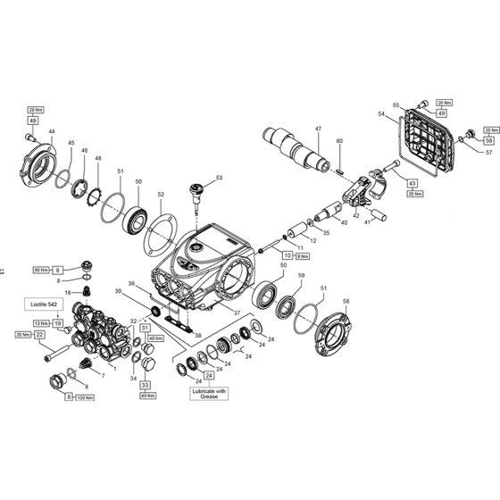 Pump Assembly (PWX 15/250) for Belle PWX Range Pressure Washers