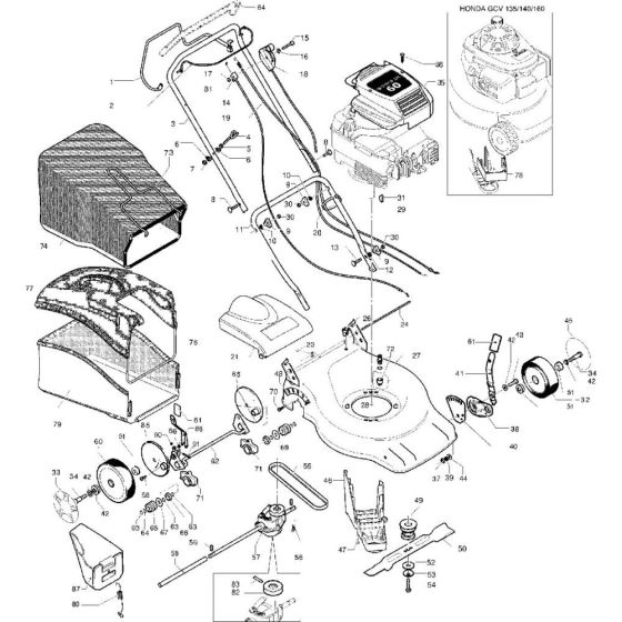 Complete Product Assembly for Flymo Q5051SDW Mowers