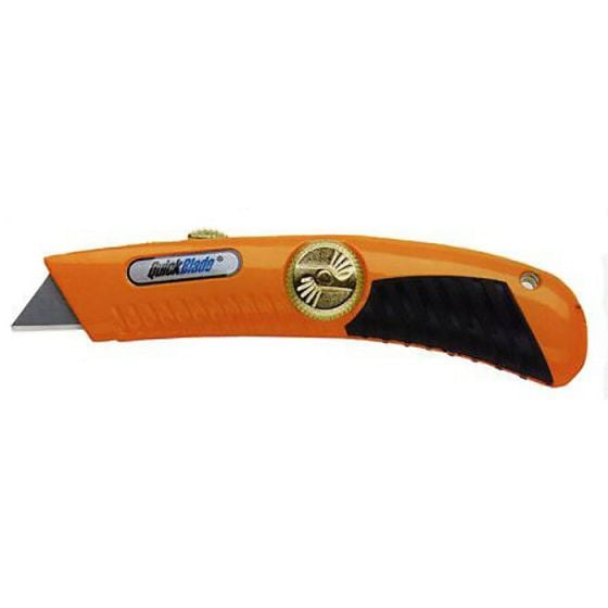 Quickblade Self -Retracting Knife with Die-Cast body & Rubber Grip