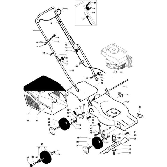 Complete Product Assembly for Flymo QS40S Mowers