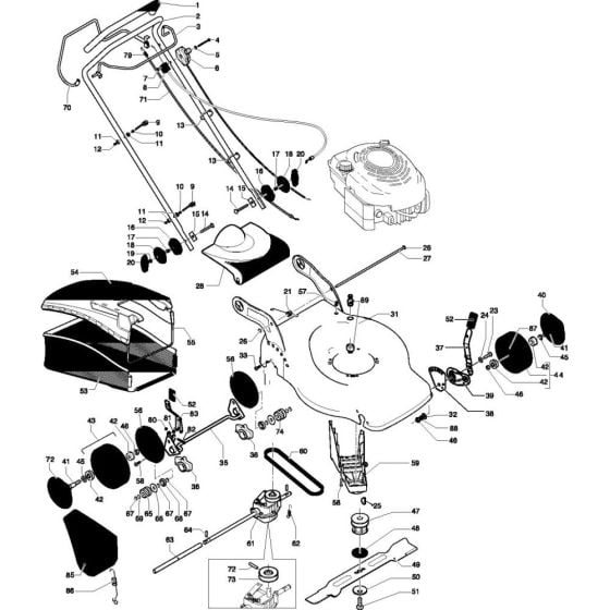 Complete Product Assembly for Flymo QS5160HW Mowers