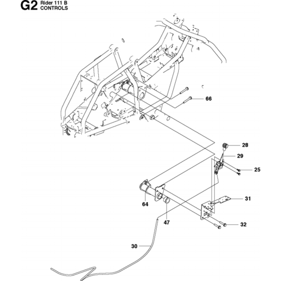 Controls Assembly-2 for Husqvarna R111 B Riders