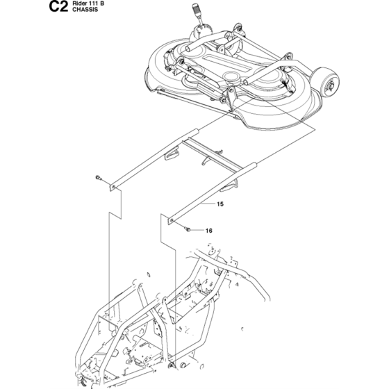 Chassis and Enclosures Assembly-2 for Husqvarna R111 B Riders