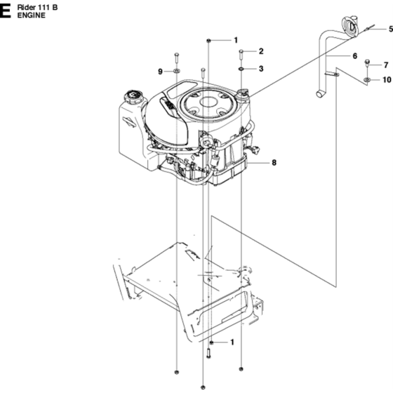 Engine Assembly for Husqvarna R111 B Riders