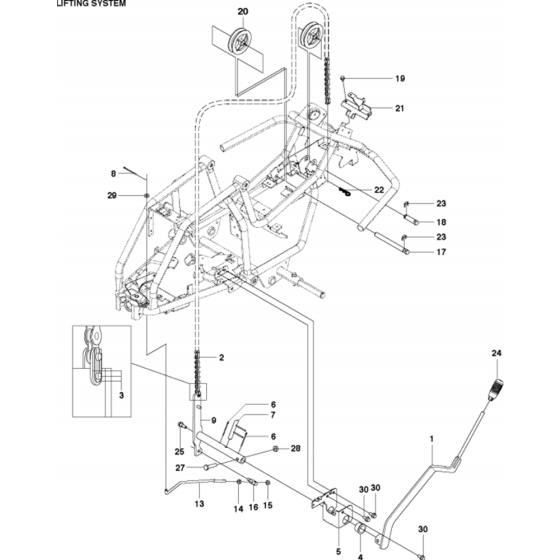 Mower Lift/Deck Lift Assembly for Husqvarna R112 C Riders