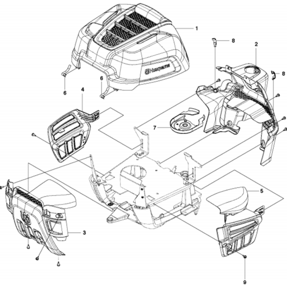 Cover Assembly-1 for Husqvarna R112 C5 Riders