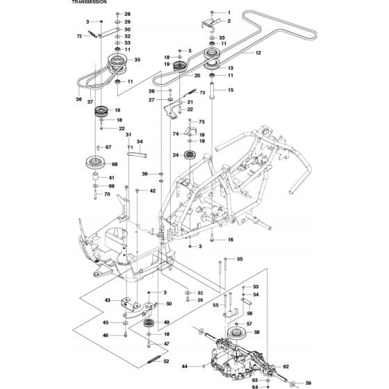 Transmission Assembly for Husqvarna R112 C5 Riders