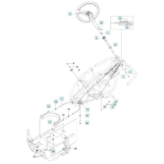 Steering Assembly for Husqvarna R 112iC Ride-On Mower