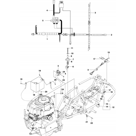 Electrical Assembly for Husqvarna R115 B Riders