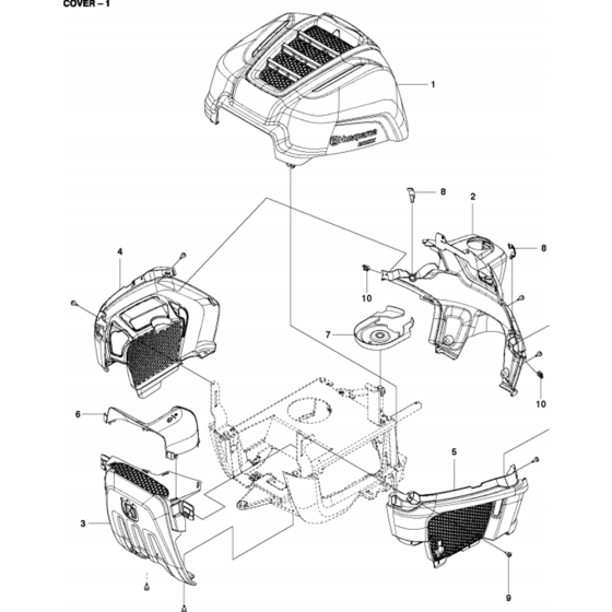 Cover Assembly-1 for Husqvarna R115 B Riders