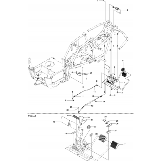 Controls Assembly-2 for Husqvarna R115 B Riders