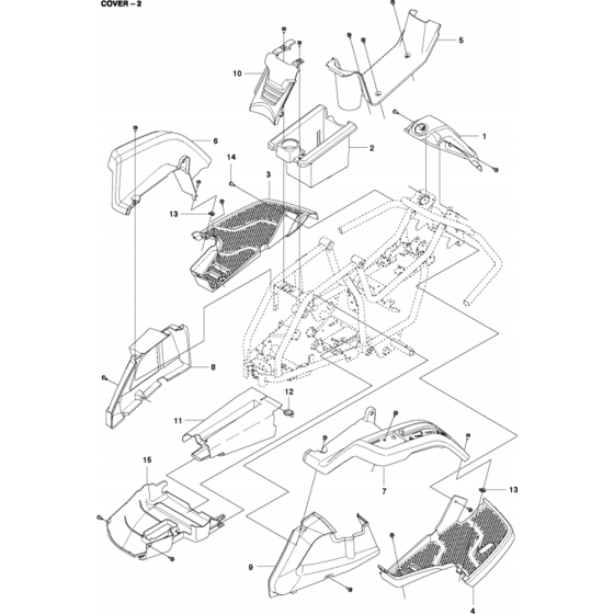 Cover Assembly-2 for Husqvarna R115 C Riders