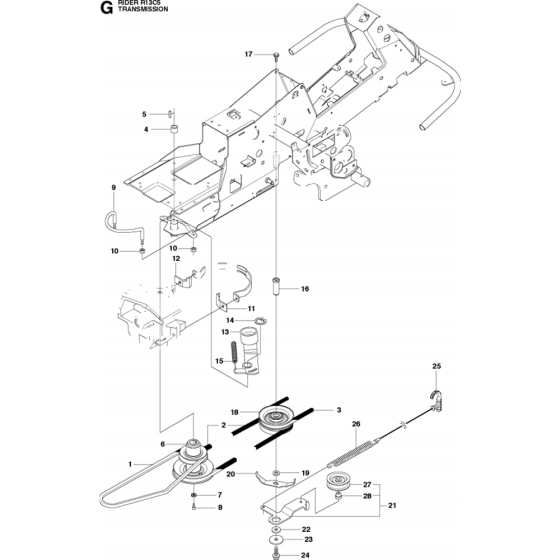 Transmission Assembly for Husqvarna R13 C5 Riders