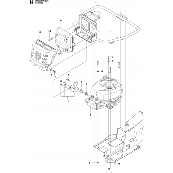 Engine Assembly for Husqvarna R13 C5 Riders