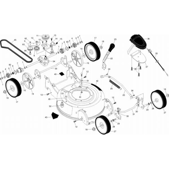 Drive Assembly for Husqvarna R145 SV Lawn Mowers