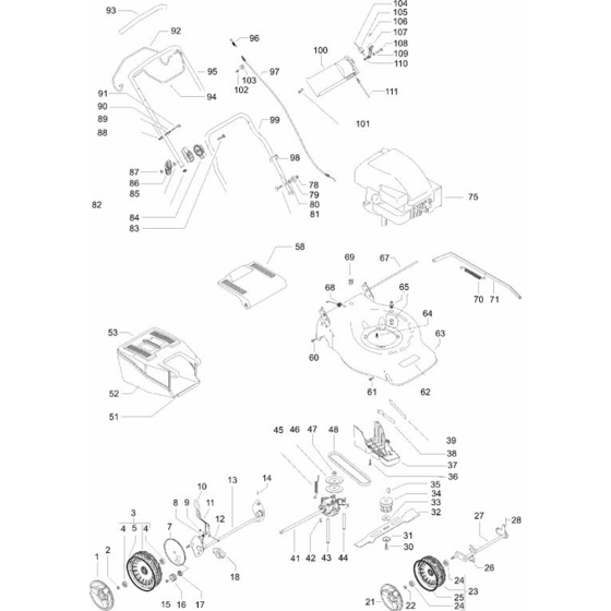 Product Complete Assembly for Husqvarna R146 Lawn Mowers