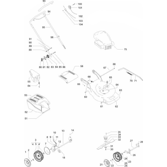 Product Complete Assembly for Husqvarna R147 Lawn Mowers