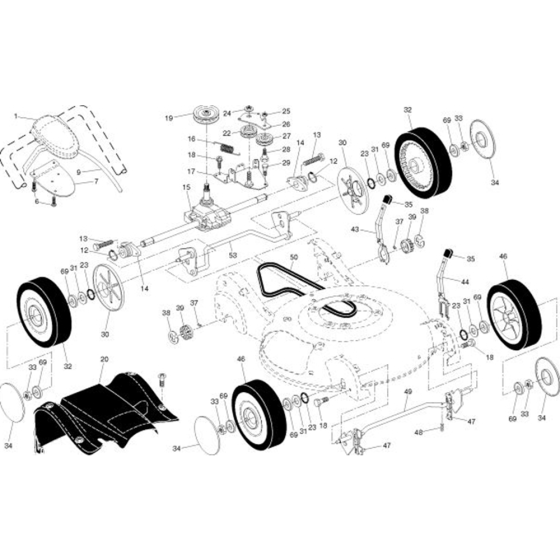 Drive Assembly for Husqvarna R152 SVH Lawn Mowers