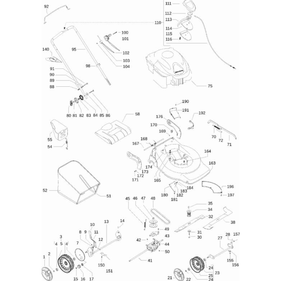 Product Complete Assembly for Husqvarna R153 SV Lawn Mowers