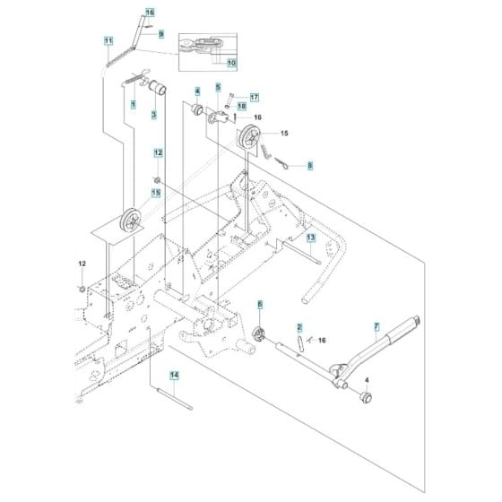 Mower/Deck Lift Assembly for Husqvarna R 200iX Ride-On Mower