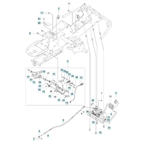 Pedal Assembly for Husqvarna R 200iX Ride-On Mower