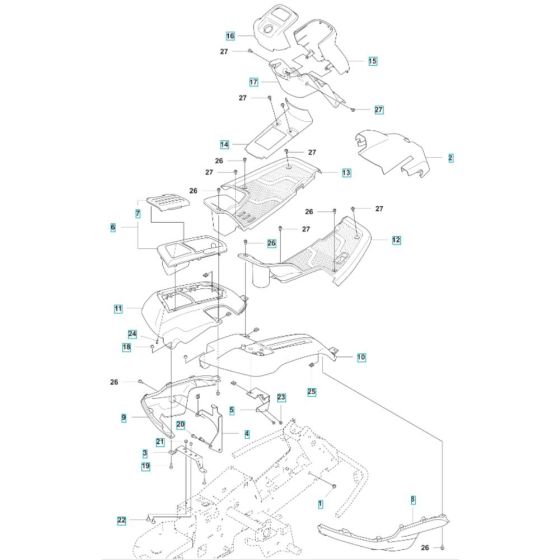 Cover Assembly -1 for Husqvarna R 200iX Ride-On Mower