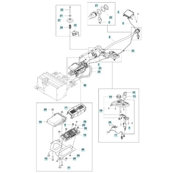 Electrical Assembly for Husqvarna R 200iX Ride-On Mower