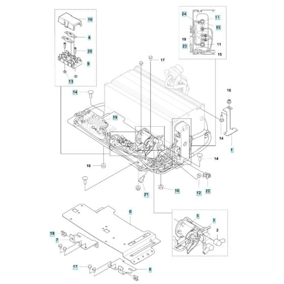 Electrical Assembly -1 for Husqvarna R 200iX Ride-On Mower