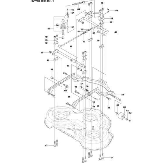 94cm Cutting Deck Assembly-1 for Husqvarna R213 C Riders