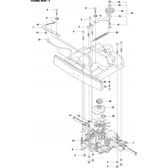 Chassis Rear Assembly-2 for Husqvarna R213 C Riders