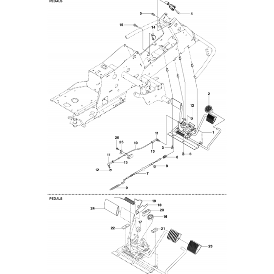 Pedals Assembly for Husqvarna R214 T Riders