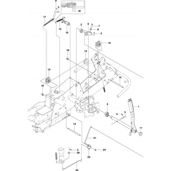 Mower Lift/Deck Lift Assembly-1 for Husqvarna R214 T AWD Riders