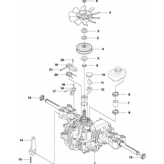 Transmission Assembly-1 for Husqvarna R214 TC Riders