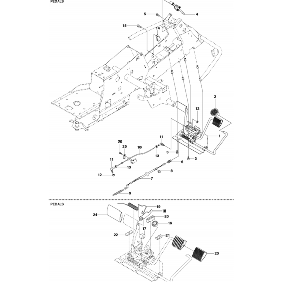 Pedals Assembly for Husqvarna R214 TC Riders