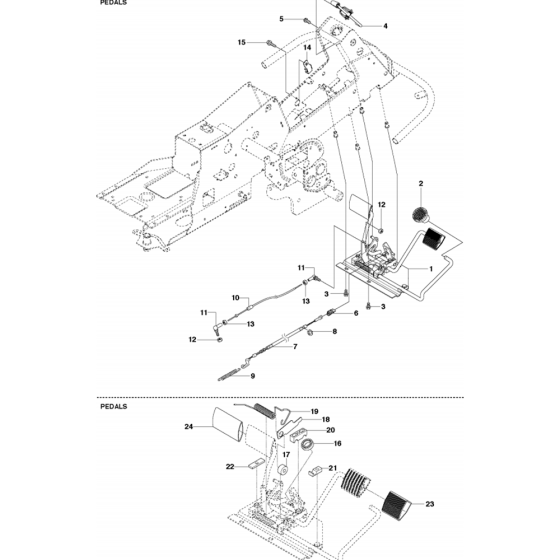 Pedals Assembly for Husqvarna R215 TX Riders