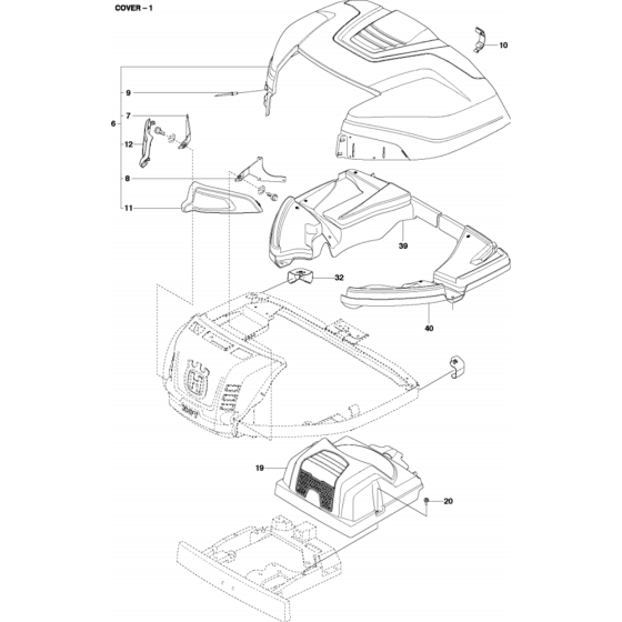 Cover Assembly-2 for Husqvarna R215 TX Riders