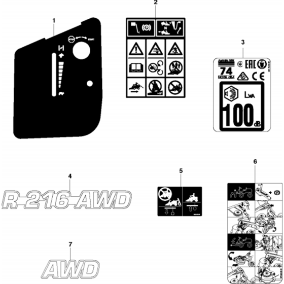 Decals for Husqvarna R216 AWD Riders