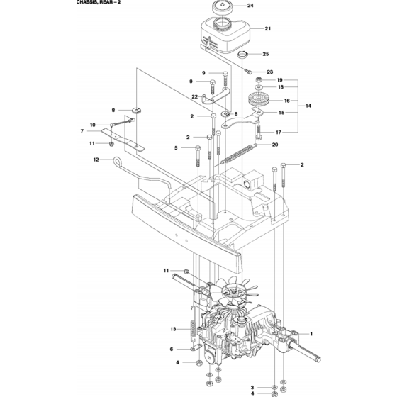 Chassis Rear Assembly-2 for Husqvarna R216 AWD Riders