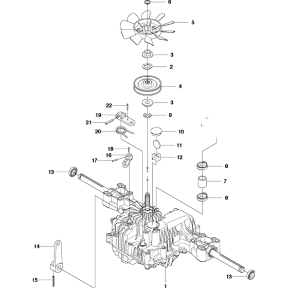 Transmission Assembly-2 for Husqvarna R316 T Riders