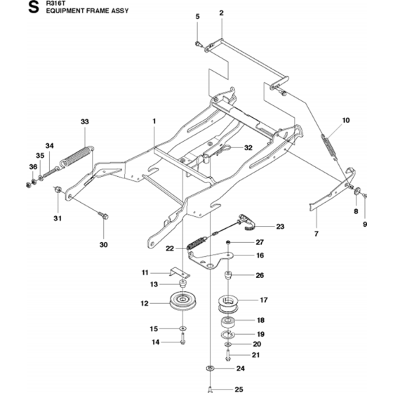 Frame Assembly for Husqvarna R316 T Riders