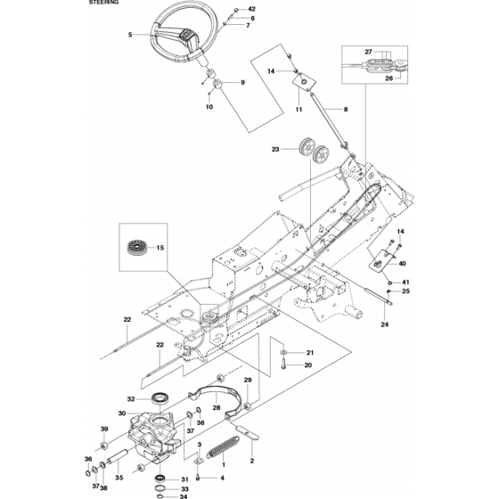 Steering Assembly for Husqvarna R316 T AWD Riders