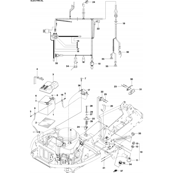 Electrical Assembly for Husqvarna R316 Ts AWD Riders