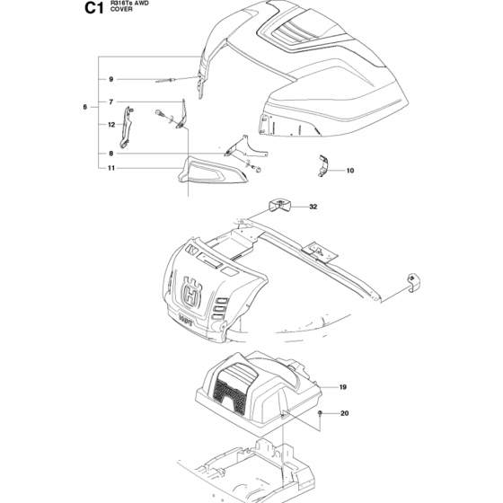 Cover Assembly-2 for Husqvarna R316 Ts AWD Riders