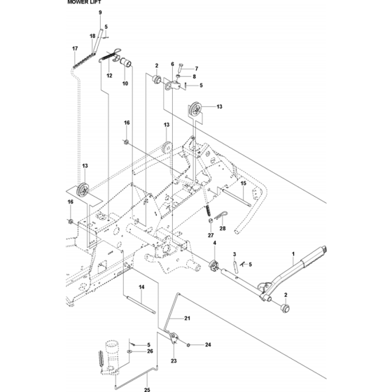 Mower Lift/Deck Lift Assembly for Husqvarna R316 TsX AWD Riders