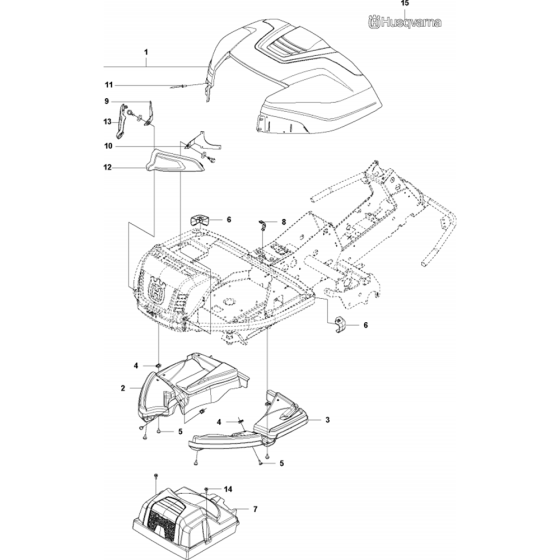 Cover Assembly-1 for Husqvarna R316 TsX AWD Riders