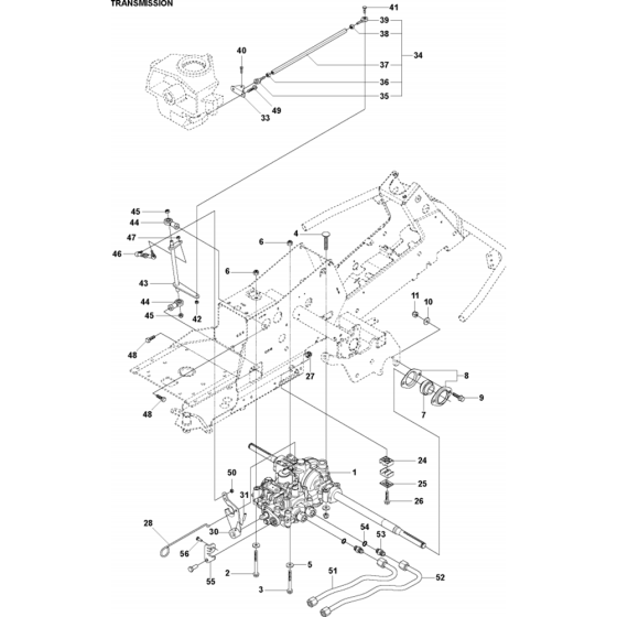 Transmission Assembly-2 for Husqvarna R316 TsX AWD Riders