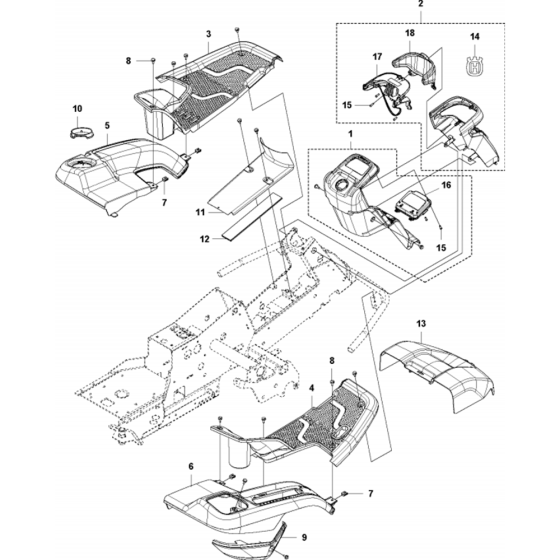 Cover Assembly-2 for Husqvarna R316 TX AWD Riders